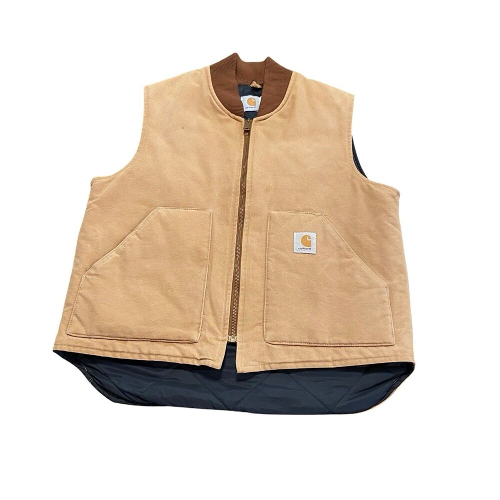 Vintage Carhartt Vest VQ186 Brown BRN USA Made L 90s